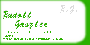 rudolf gaszler business card